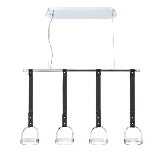 Eurofase Lighting Lappin 39" 4-Light Dimmable Integrated LED Chrome Linear Pendant Light