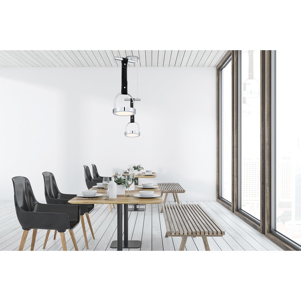 Eurofase Lighting Lappin 6" Small Round Dimmable Integrated LED Chrome Pendant Light