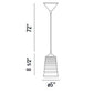 Eurofase Lighting Laso 9" 1-Light Chrome Pendant Light With White Shade