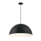 Eurofase Lighting Laverton 24" 1-Light White Glass Shade Matte Black Metal Pendant Light