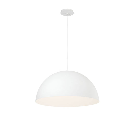 Eurofase Lighting Laverton 24" 1-Light White Glass Shade Matte White Metal Pendant Light