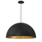 Eurofase Lighting Laverton 36" 1-Light Integrated LED White Glass Shade Gold and Black Metal Pendant Light