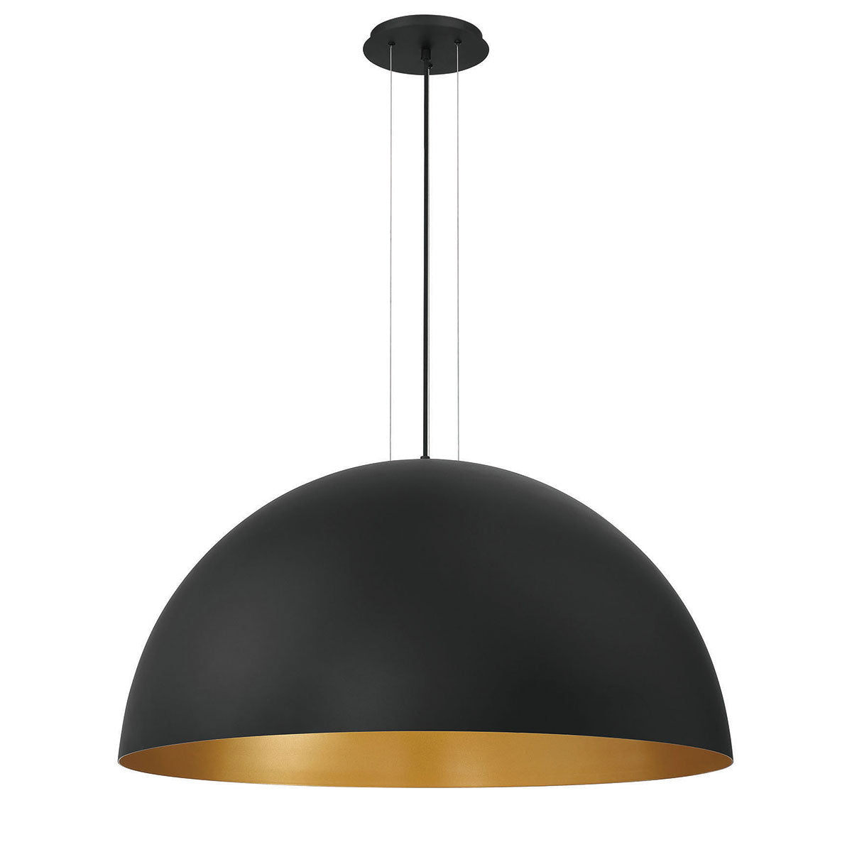Eurofase Lighting Laverton 36" 1-Light Integrated LED White Glass Shade Gold and Black Metal Pendant Light