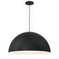 Eurofase Lighting Laverton 36" 1-Light Integrated LED White Glass Shade Matte Black Metal Pendant Light