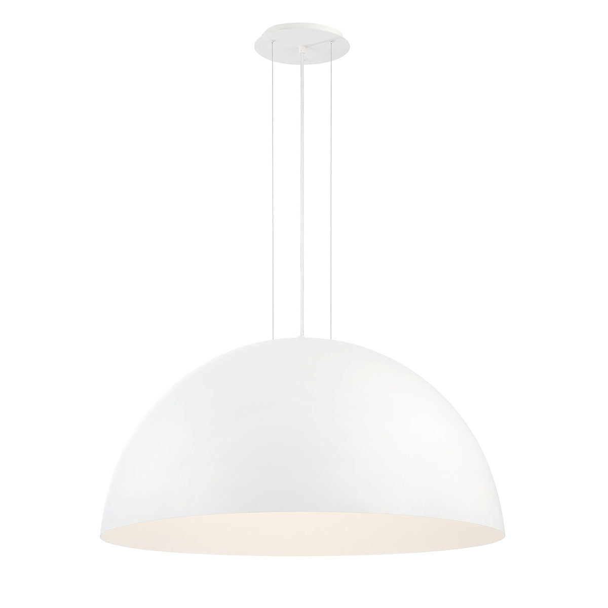 Eurofase Lighting Laverton 36" 1-Light Integrated LED White Glass Shade Matte White Metal Pendant Light