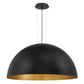 Eurofase Lighting Laverton 47" 1-Light Integrated LED White Glass Shade Gold and Black Metal Pendant Light