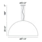 Eurofase Lighting Laverton 47" 1-Light Integrated LED White Glass Shade Matte Black Metal Pendant Light