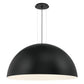 Eurofase Lighting Laverton 47" 1-Light Integrated LED White Glass Shade Matte Black Metal Pendant Light