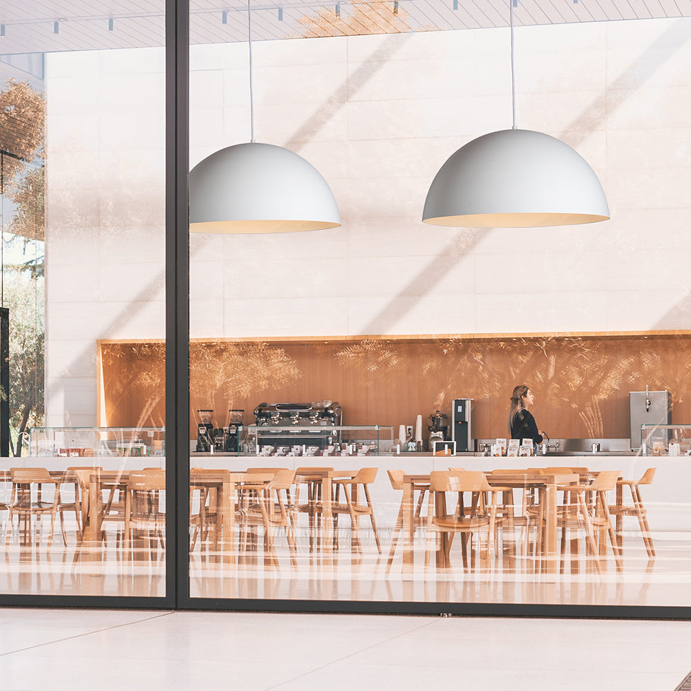 Eurofase Lighting Laverton 47" 1-Light Integrated LED White Glass Shade Matte White Metal Pendant Light