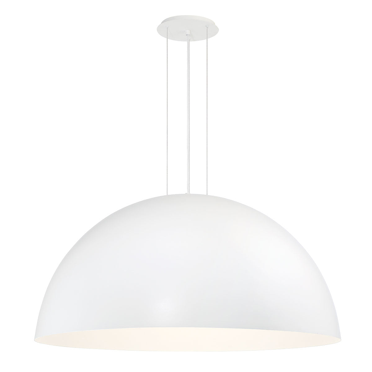 Eurofase Lighting Laverton 47" 1-Light Integrated LED White Glass Shade Matte White Metal Pendant Light