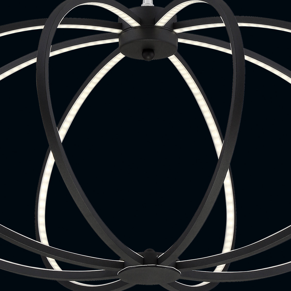 Eurofase Lighting Leggero 23" Round Dimmable Integrated LED Black Aluminum Pendant Light With Frosted White Shade