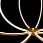 Eurofase Lighting Leggero 23" Round Dimmable Integrated LED Gold Aluminum Pendant Light With Frosted White Shade