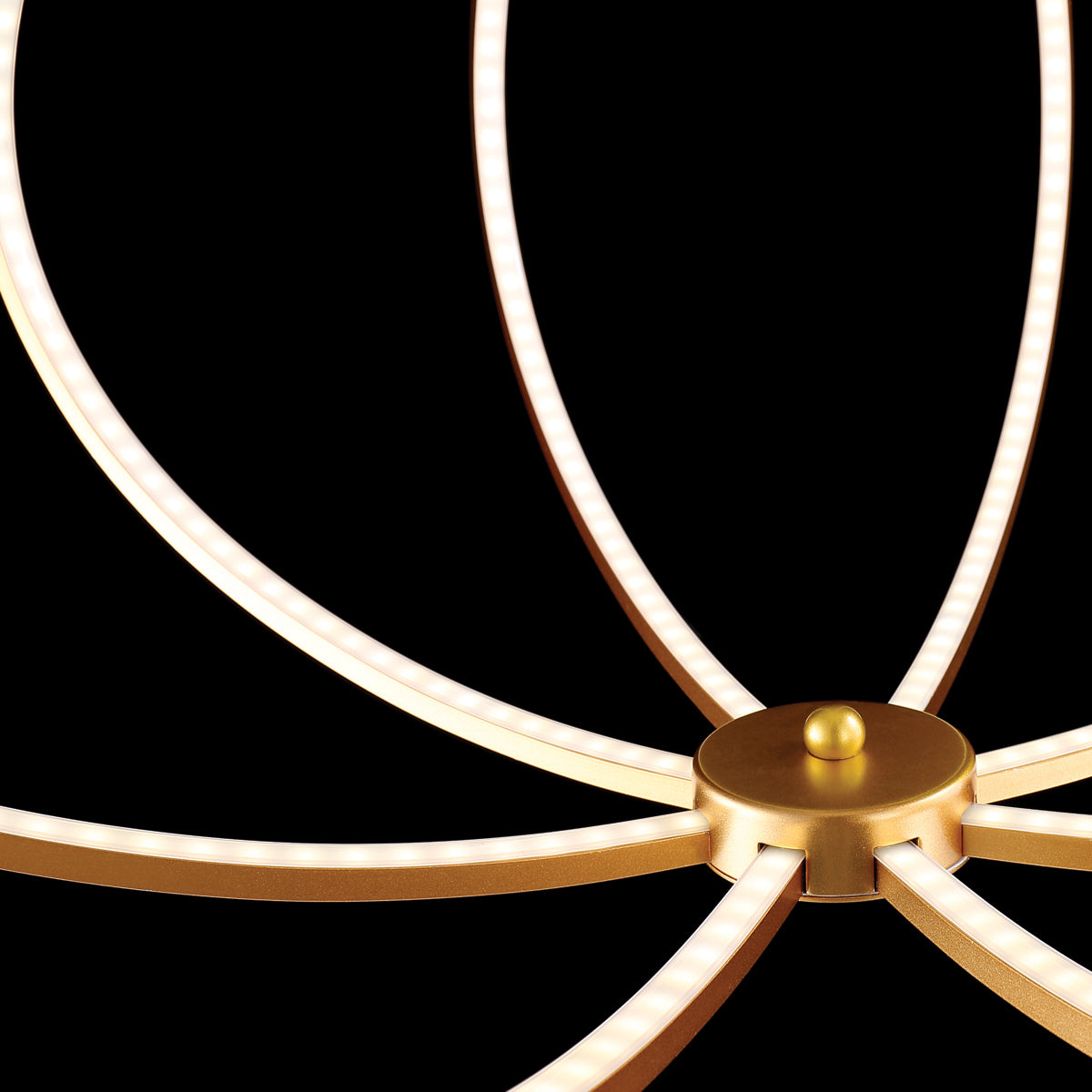 Eurofase Lighting Leggero 23" Round Dimmable Integrated LED Gold Aluminum Pendant Light With Frosted White Shade