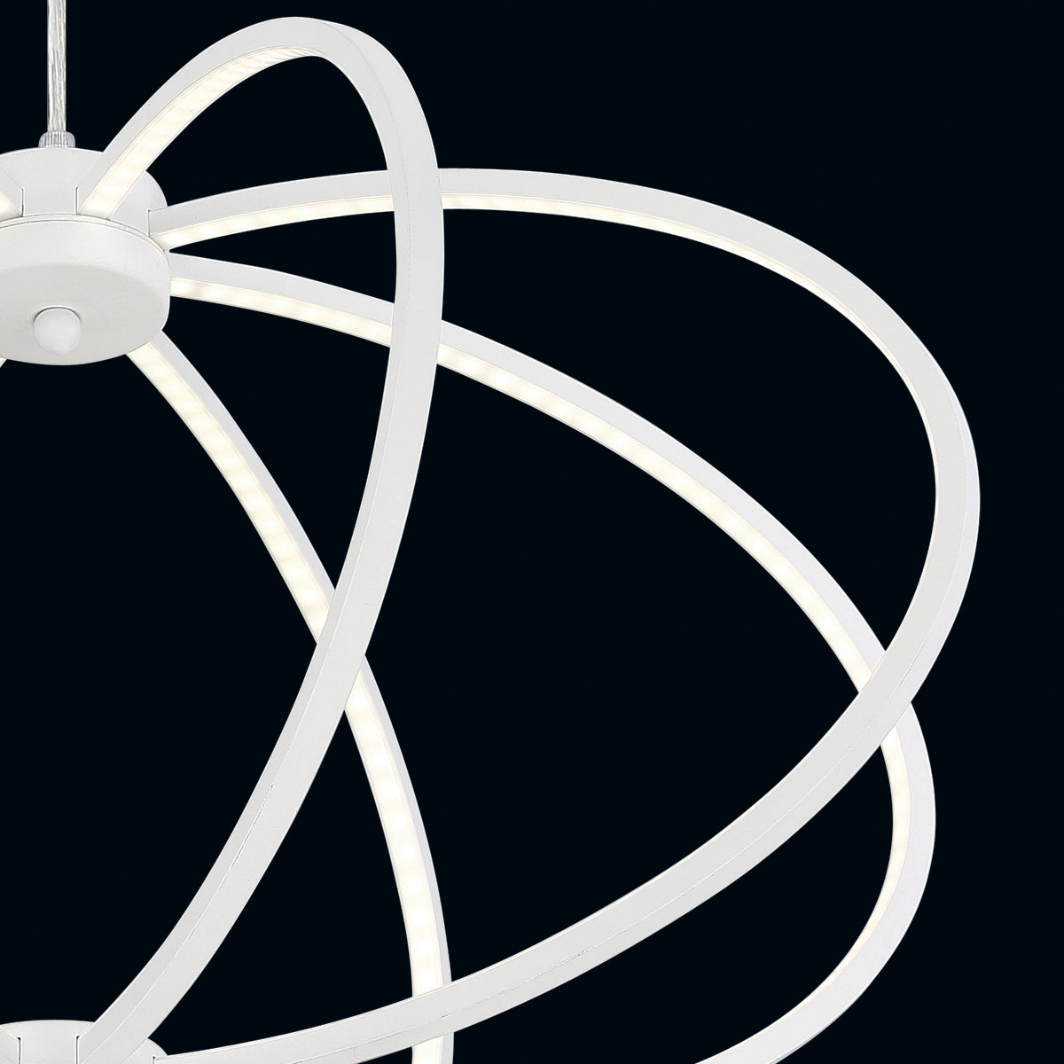 Eurofase Lighting Leggero 23" Round Dimmable Integrated LED White Aluminum Pendant Light With Frosted White Shade