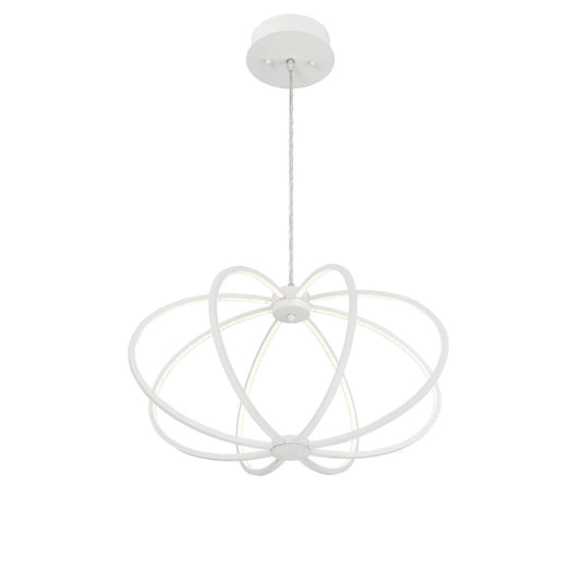Eurofase Lighting Leggero 23" Round Dimmable Integrated LED White Aluminum Pendant Light With Frosted White Shade