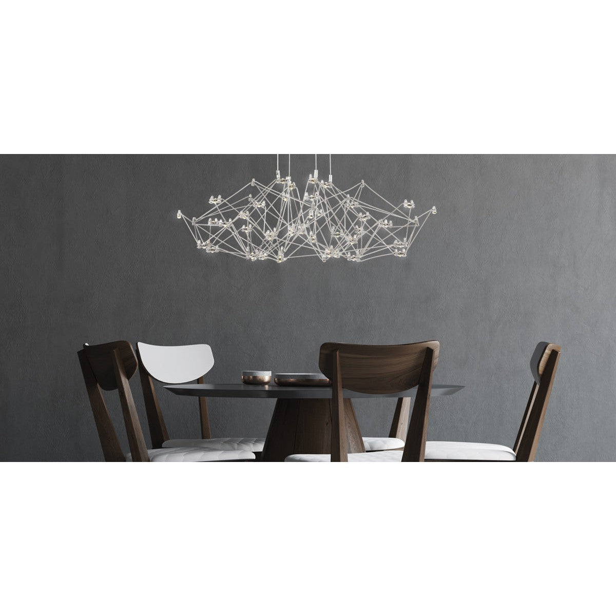 Eurofase Lighting Leonardelli 27" Small Dimmable Integrated LED Metal Chrome Chandelier
