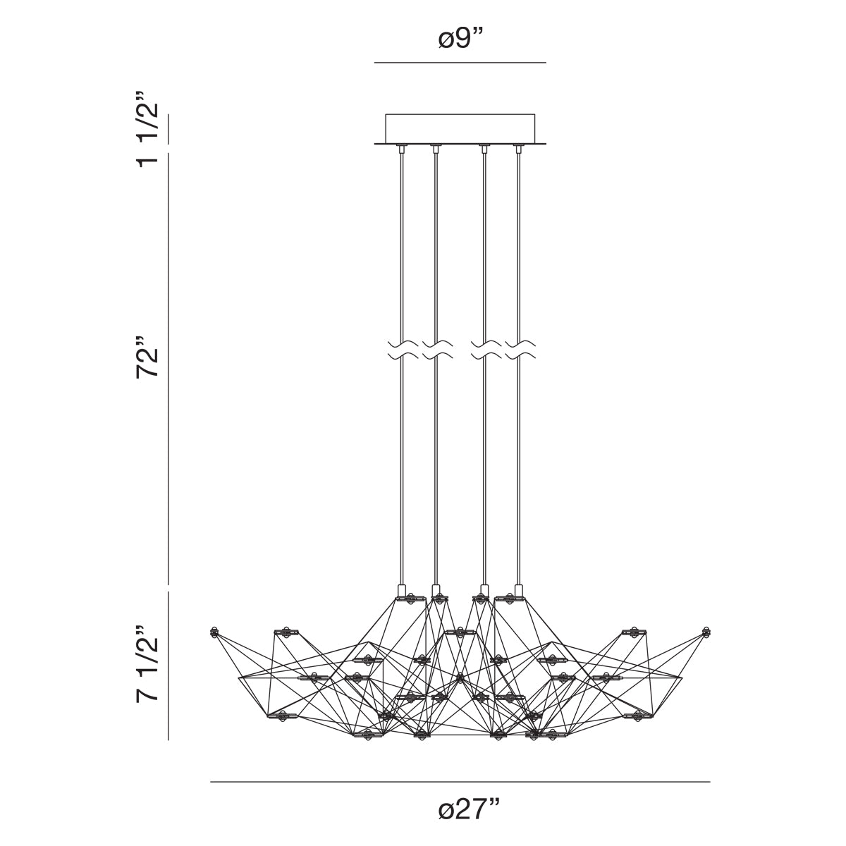 Eurofase Lighting Leonardelli 27" Small Dimmable Integrated LED Metal Chrome Chandelier