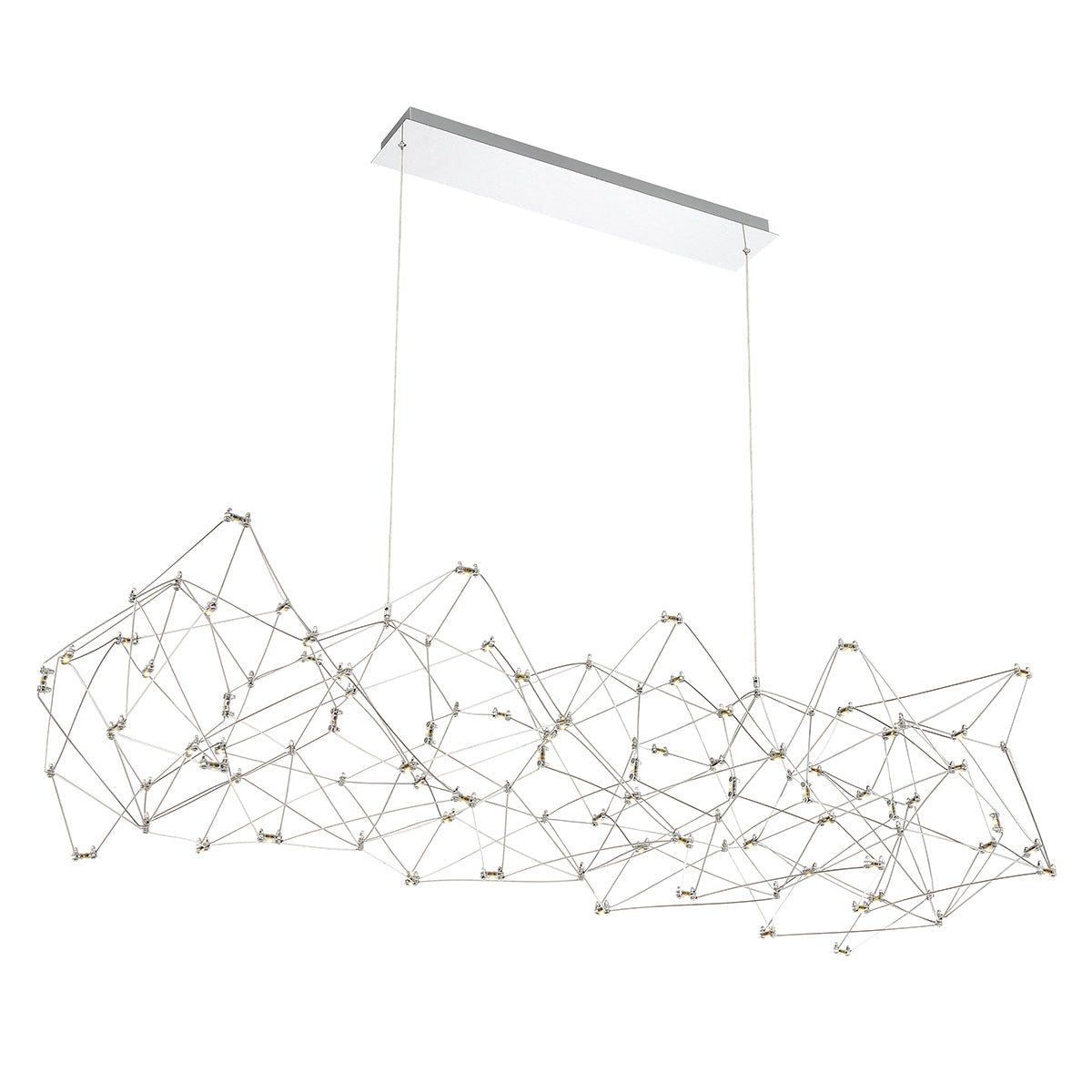 Eurofase Lighting Leonardelli 65" Large Dimmable Integrated LED Metal Chrome Chandelier