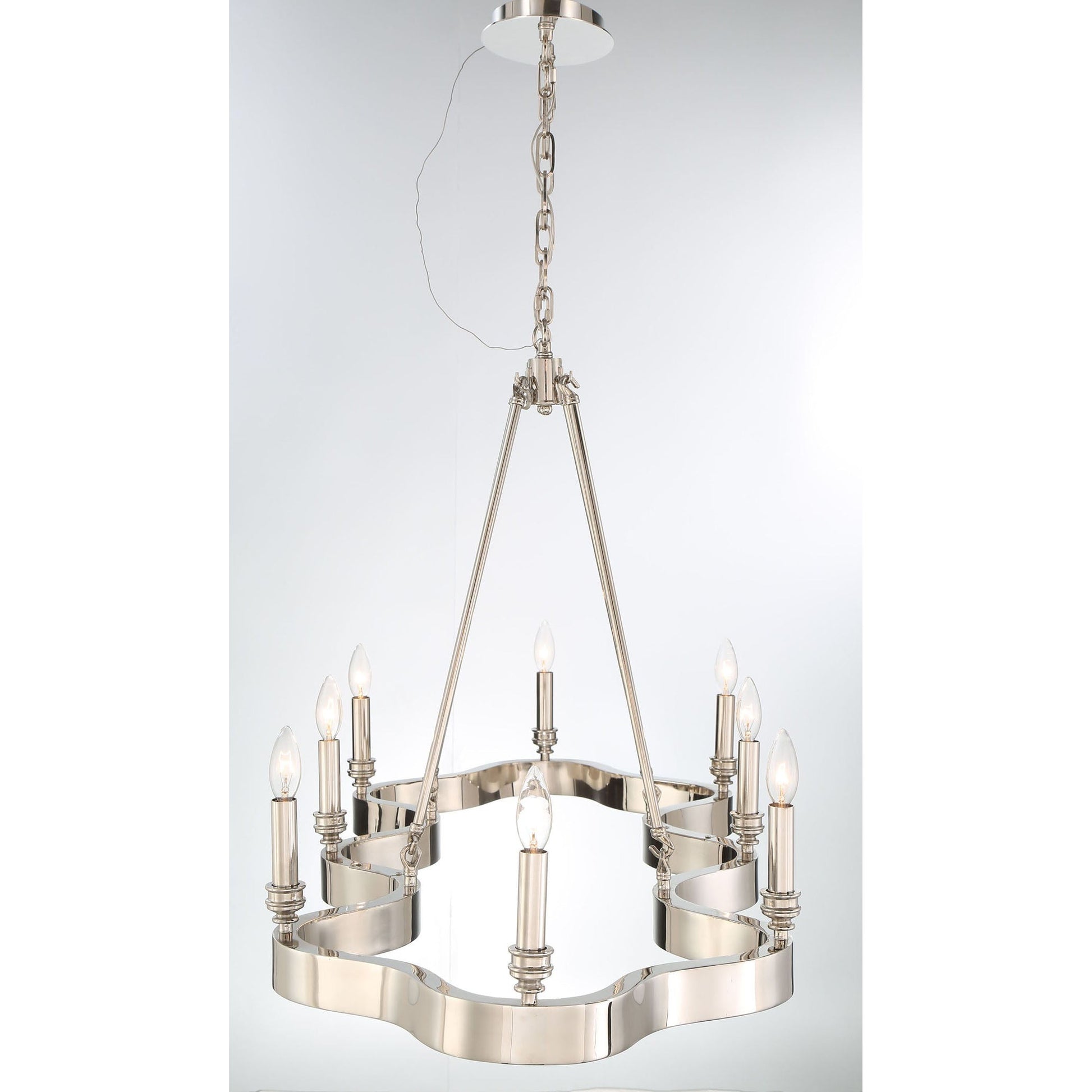 Eurofase Lighting Leyton 51" 8-light Bare Bulb Incandescent Polished Nickel Oval Chandelier