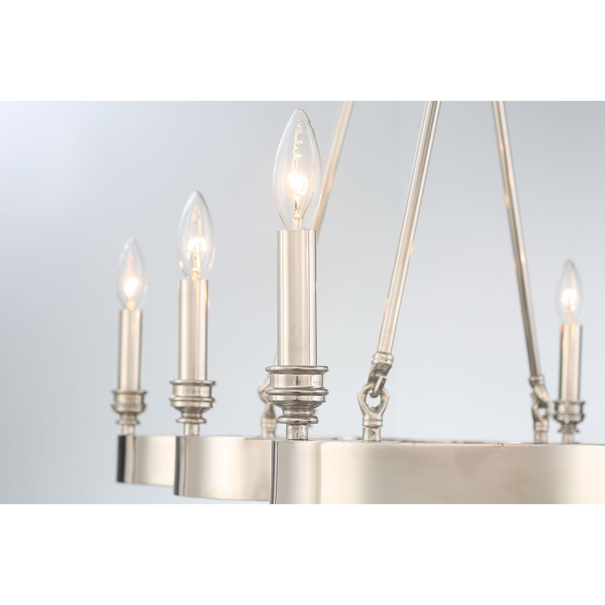 Eurofase Lighting Leyton 51" 8-light Bare Bulb Incandescent Polished Nickel Oval Chandelier