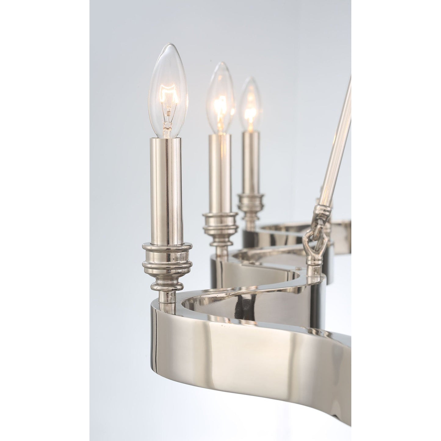Eurofase Lighting Leyton 51" 8-light Bare Bulb Incandescent Polished Nickel Oval Chandelier