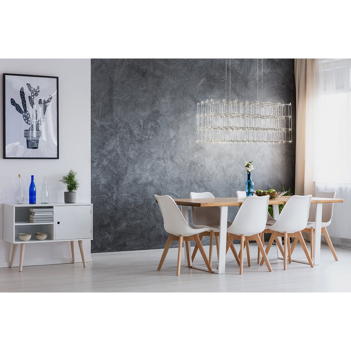Eurofase Lighting Linwood 31" Dimmable Integrated LED Metal Chrome Chandelier