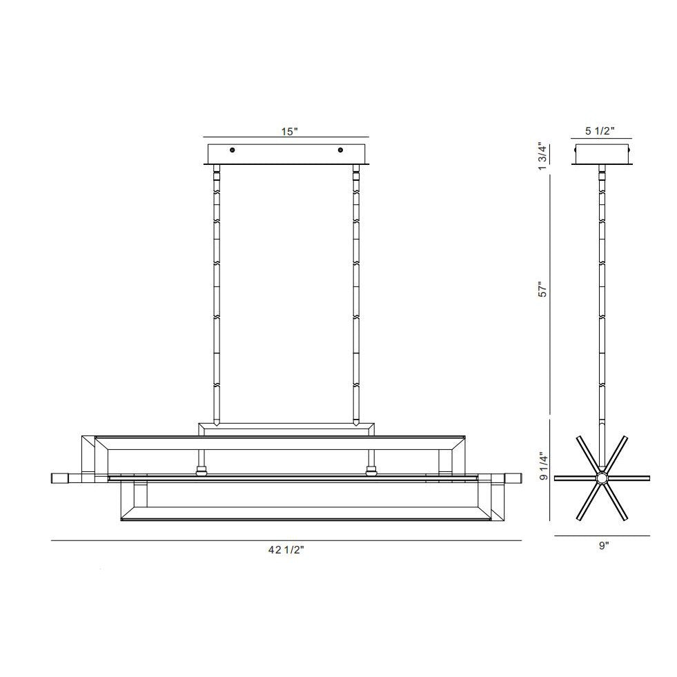 Eurofase Lighting Livra 43" Dimmable Integrated LED Gold Linear Chandelier