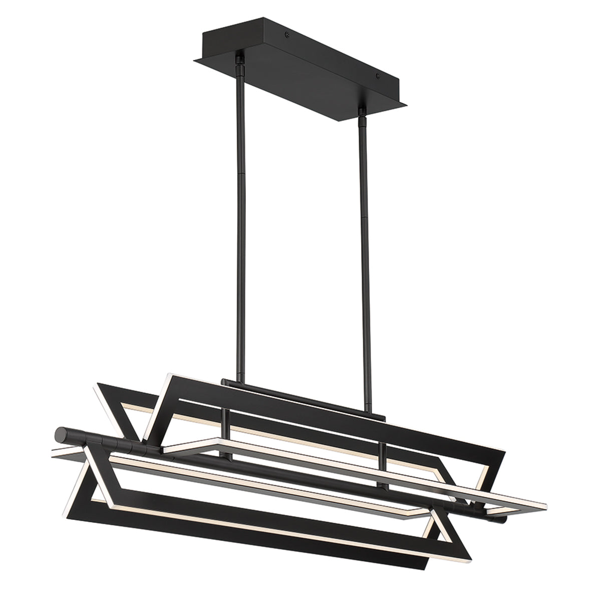 Eurofase Lighting Livra 43" Dimmable Integrated LED Matte Black Linear Chandelier