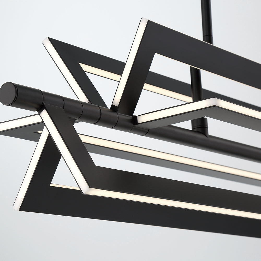 Eurofase Lighting Livra 43" Dimmable Integrated LED Matte Black Linear Chandelier