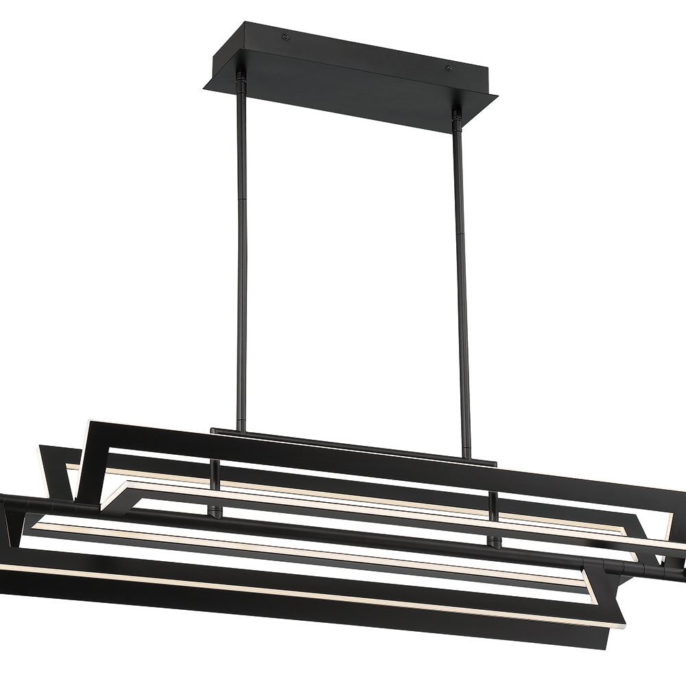 Eurofase Lighting Livra 43" Dimmable Integrated LED Matte Black Linear Chandelier