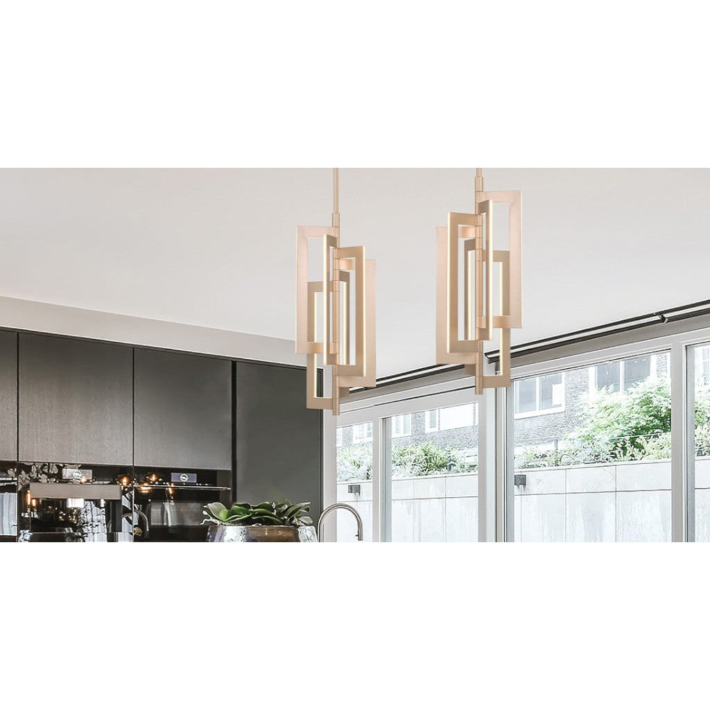 Eurofase Lighting Livra 9" Dimmable Integrated LED Gold Pendant Light