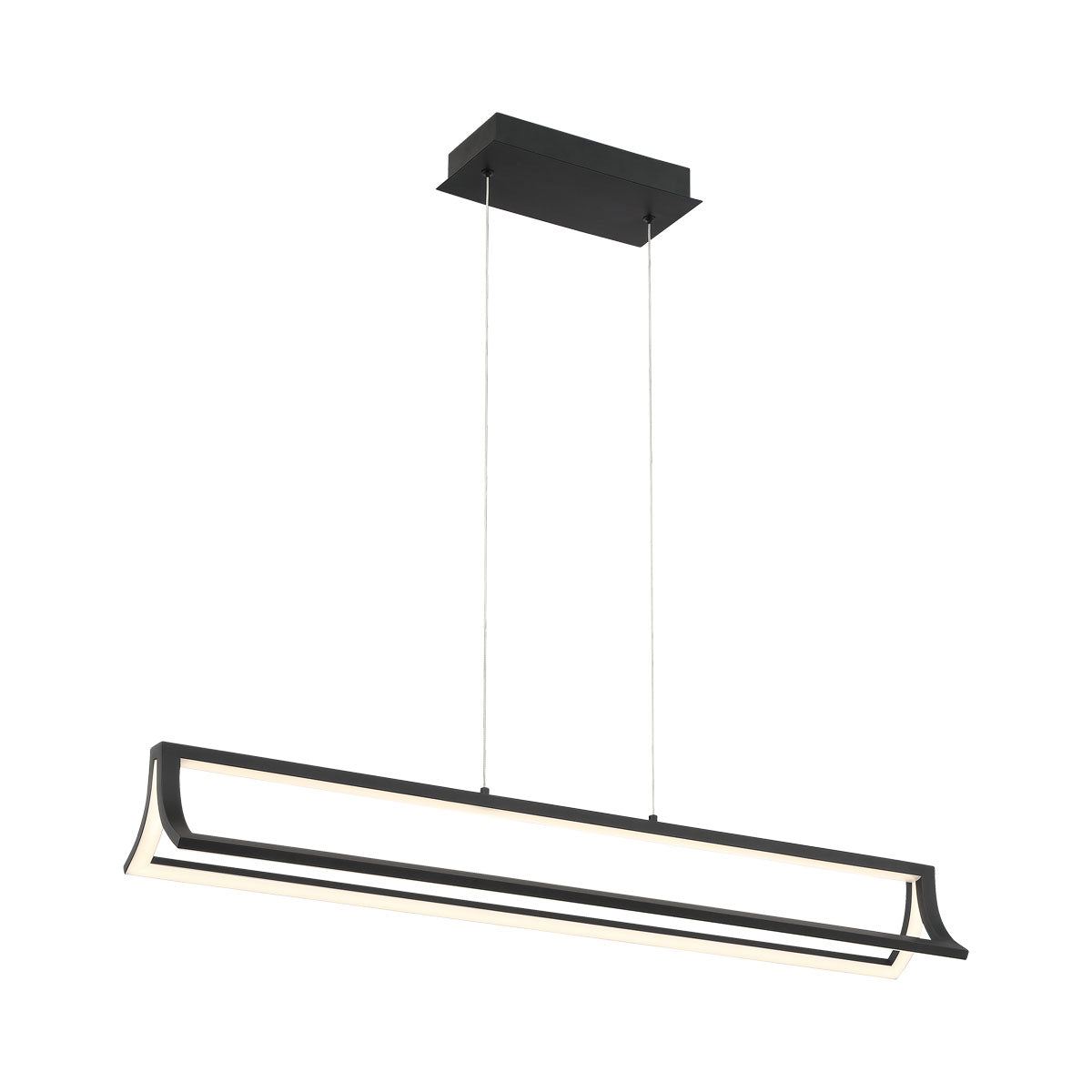 Eurofase Lighting Logan 38" Black Dimmable Integrated LED Metal Linear Chandelier