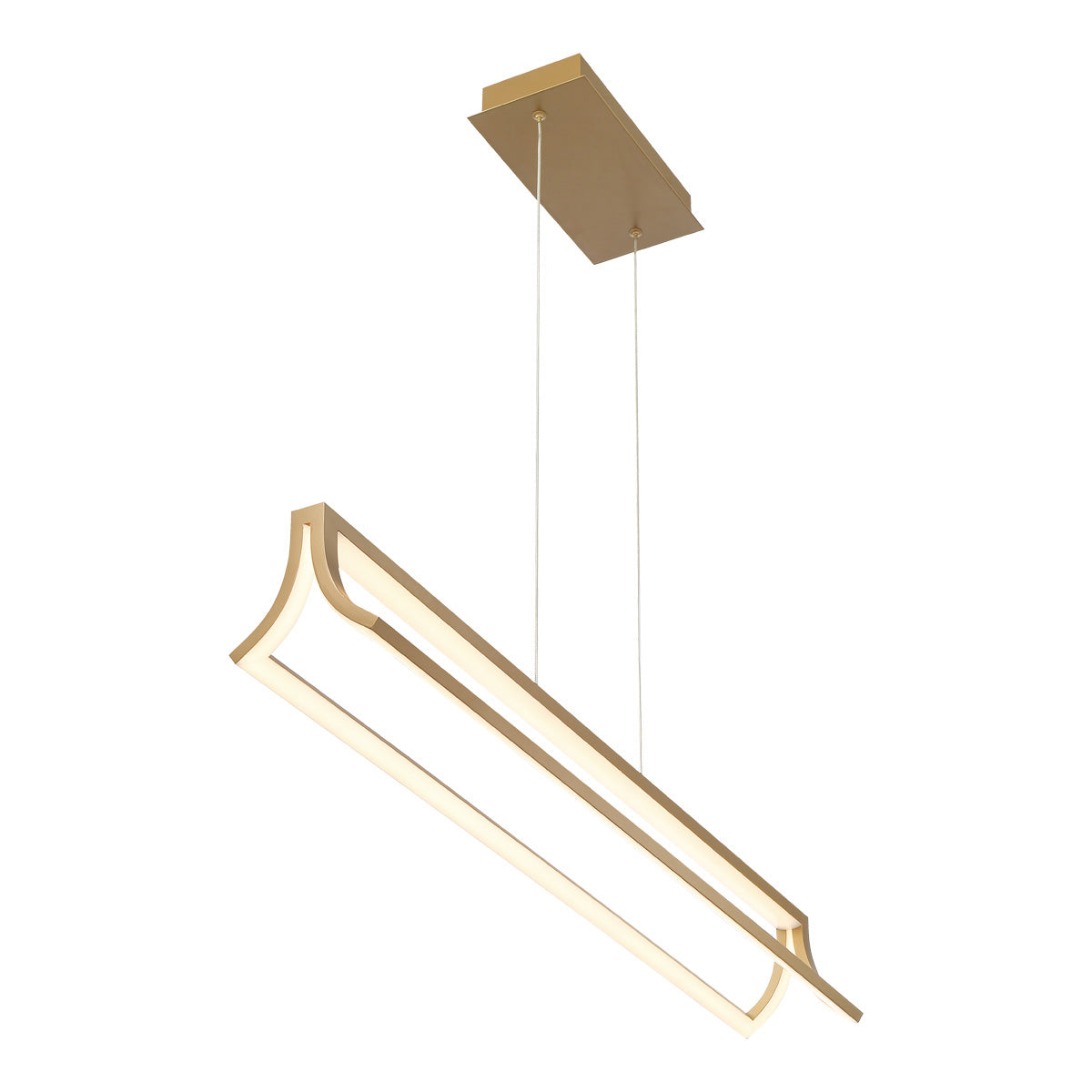 Eurofase Lighting Logan 38" Gold Dimmable Integrated LED Metal Linear Chandelier