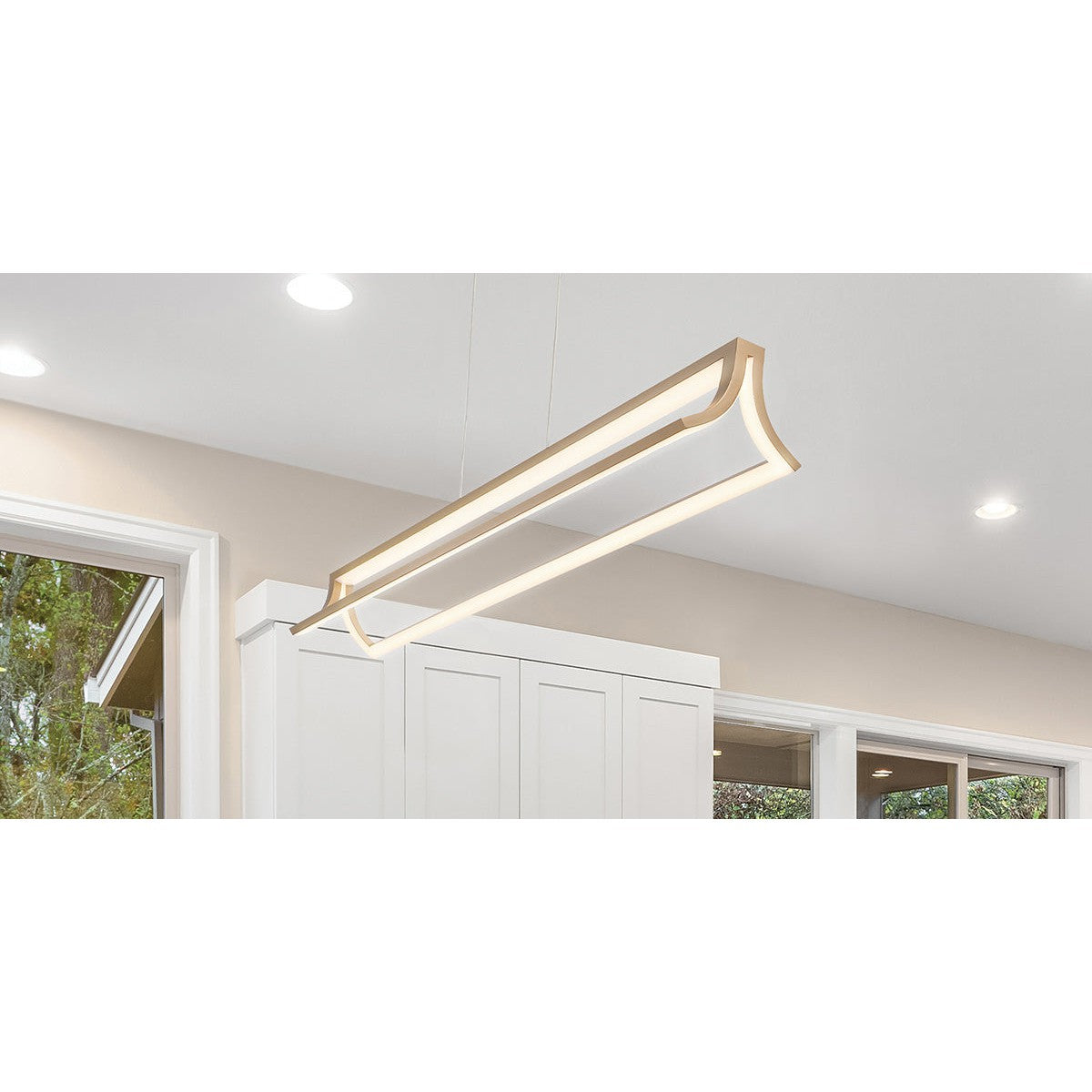 Eurofase Lighting Logan 38" Gold Dimmable Integrated LED Metal Linear Chandelier