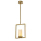 Eurofase Lighting Londra 10" Rectangular Dimmable Integrated LED Bronze Metal Pendant Light With Amber Glass Shade
