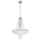 Eurofase Lighting Lopez 21" 8-Light Round Dimmable Halogen Matte White Metal Pendant Light With Clear Crystal Bead Accents