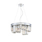 Eurofase Lighting Lumino 19" 8-Light Chrome Dimmable Halogen Metal Round Chandelier With Clear Crystal Accents