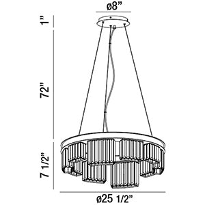 Eurofase Lighting Lumino 26" 10-Light Chrome Dimmable Halogen Metal Round Chandelier With Clear Crystal Accents