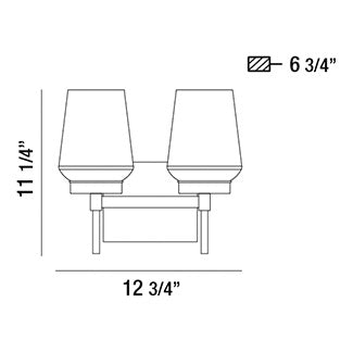 Eurofase Lighting Manchester 13" 2-light Incandescent Satin Nickel Wall Sconce With Clear And Opal White Shades