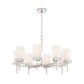 Eurofase Lighting Manchester 30" 8-light Incandescent Satin Nickel Round Chandelier With Clear And Opal White Shades