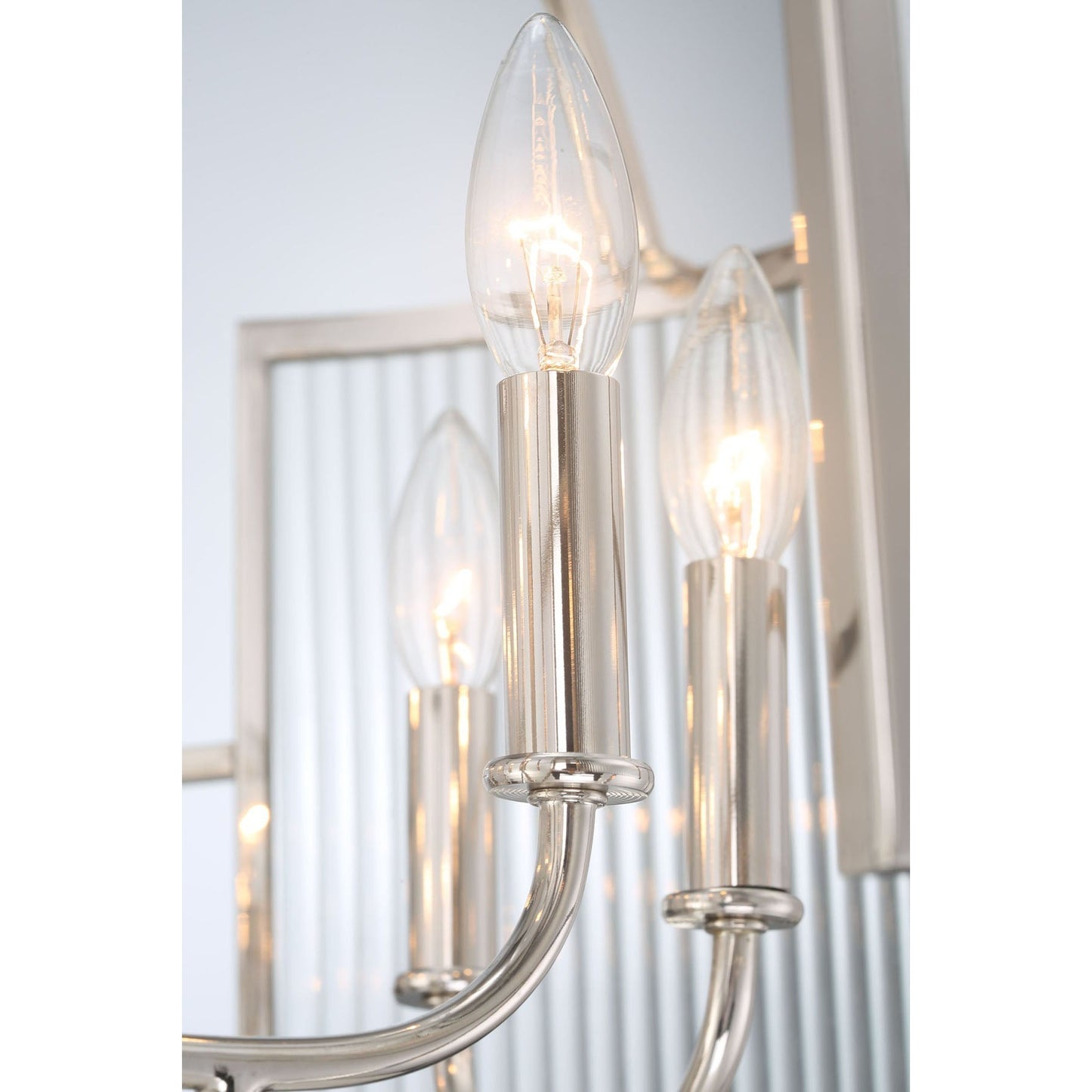 Eurofase Lighting Manilow 19" 6-light Incandescent Polished Nickel Round Chandelier With Clear Ripple Glass Shades