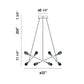 Eurofase Lighting Manning 32" Dimmable Integrated LED Metal Chrome Sputnik Chandelier