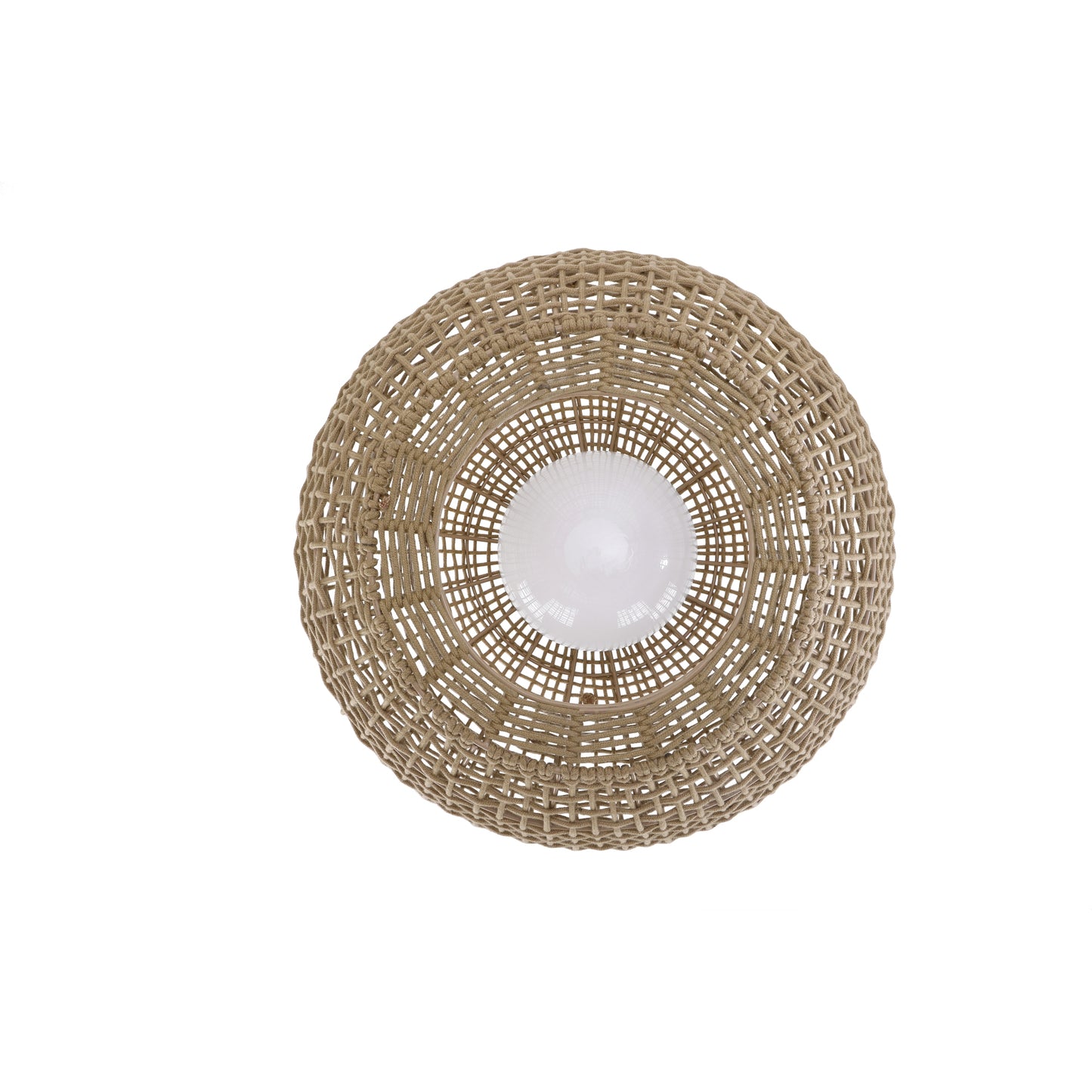 Eurofase Lighting Markis 23" 1-Light Brown Rope Shade Matte Black Pet Weave Pendant Light