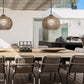 Eurofase Lighting Markis 23" 1-Light Brown Rope Shade Matte Black Pet Weave Pendant Light