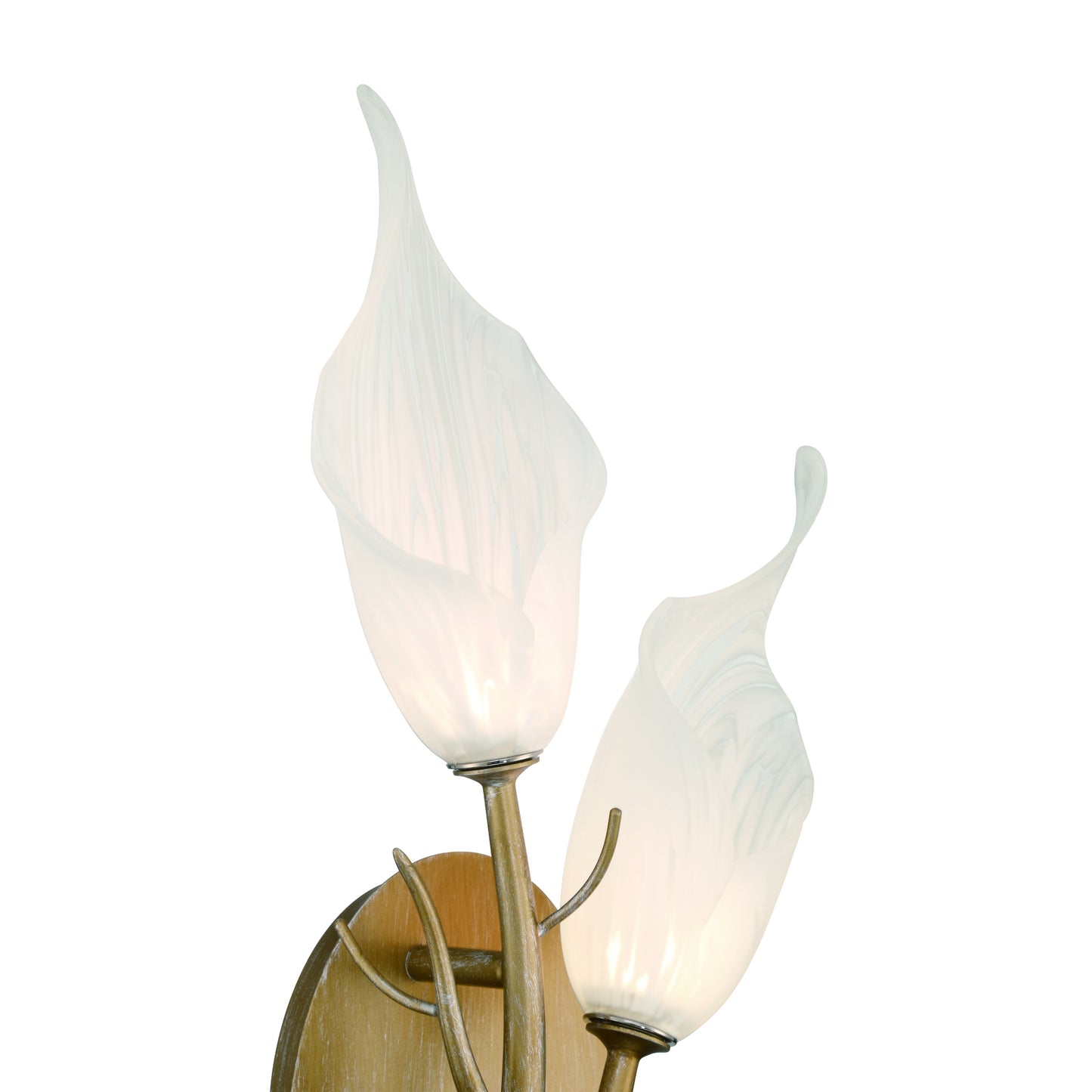 Eurofase Lighting Matera 21" 2-Light Integrated LED White Glass Shade Antique Gold Wall Sconce