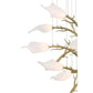 Eurofase Lighting Matera 22" 10-Light Integrated LED White Glass Shade Antique Gold Chandelier