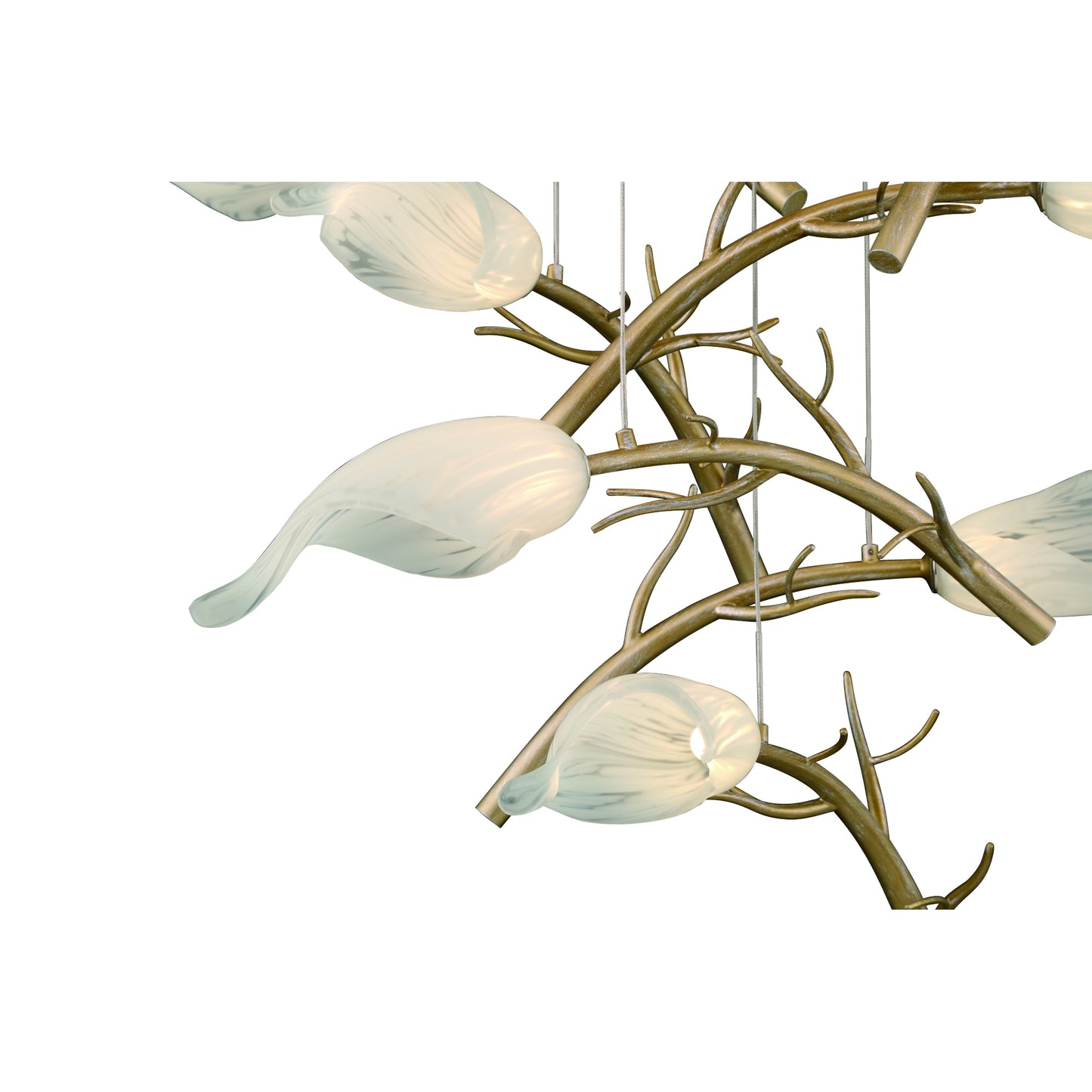 Eurofase Lighting Matera 22" 10-Light Integrated LED White Glass Shade Antique Gold Chandelier