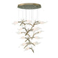 Eurofase Lighting Matera 28" 15-Light Integrated LED White Glass Shade Antique Gold Chandelier