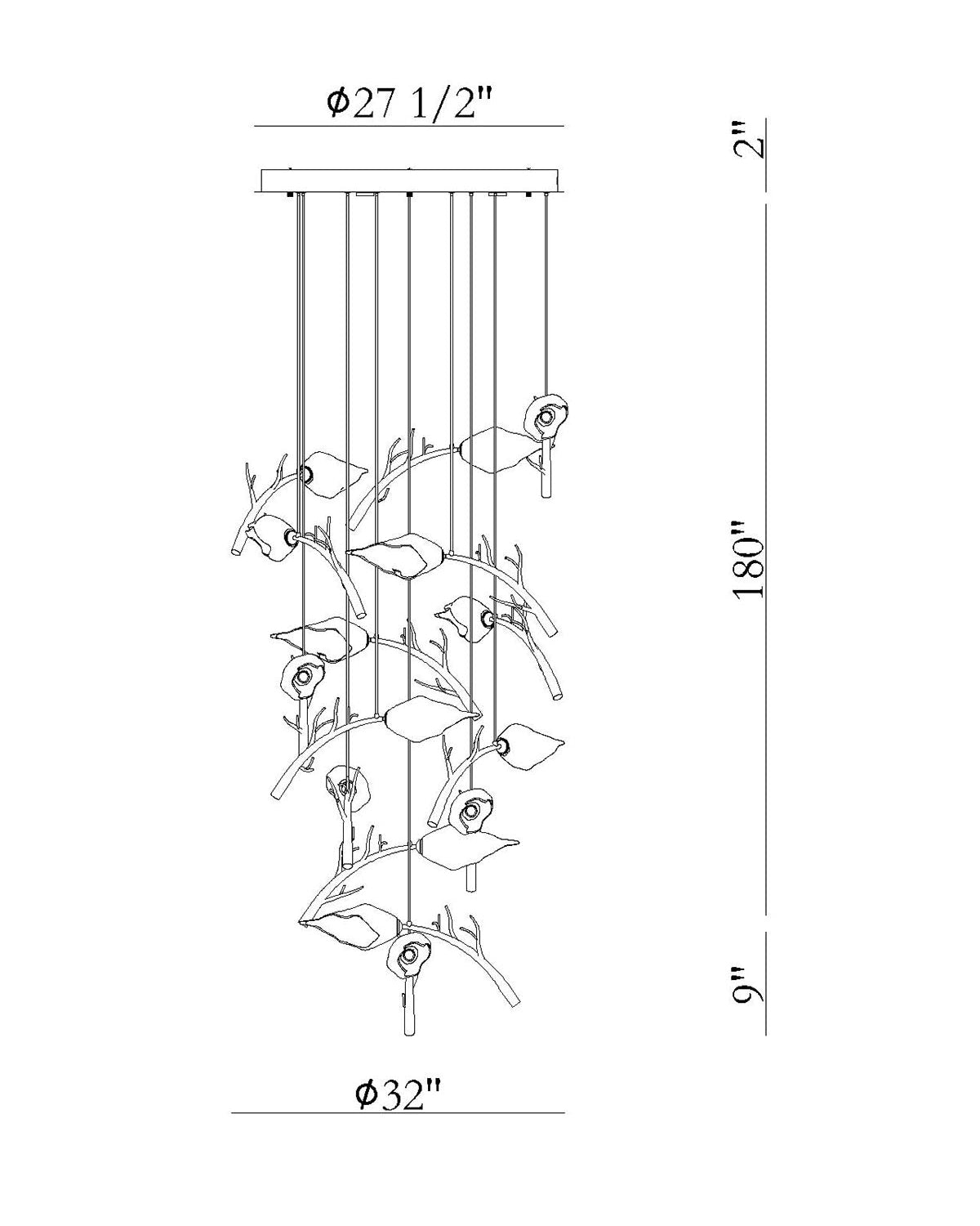 Eurofase Lighting Matera 28" 15-Light Integrated LED White Glass Shade Antique Gold Chandelier