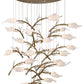 Eurofase Lighting Matera 36" 25-Light Integrated LED White Glass Shade Antique Gold Chandelier